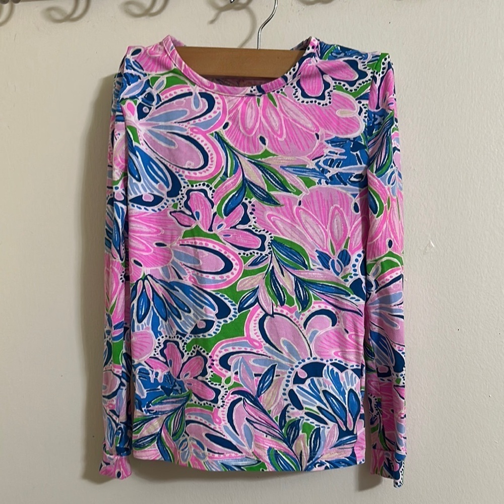 EUC Lilly Pulitzer Girls Tiger Sunrise Long Sleeve Top‎ size 8